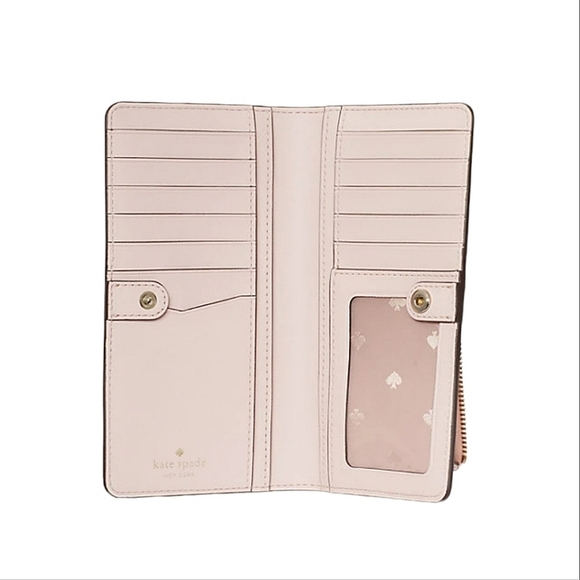 KATE SPADE Star Staci Large Slim Bifold Shimmery Pink Wallet - Picture 3 of 16
